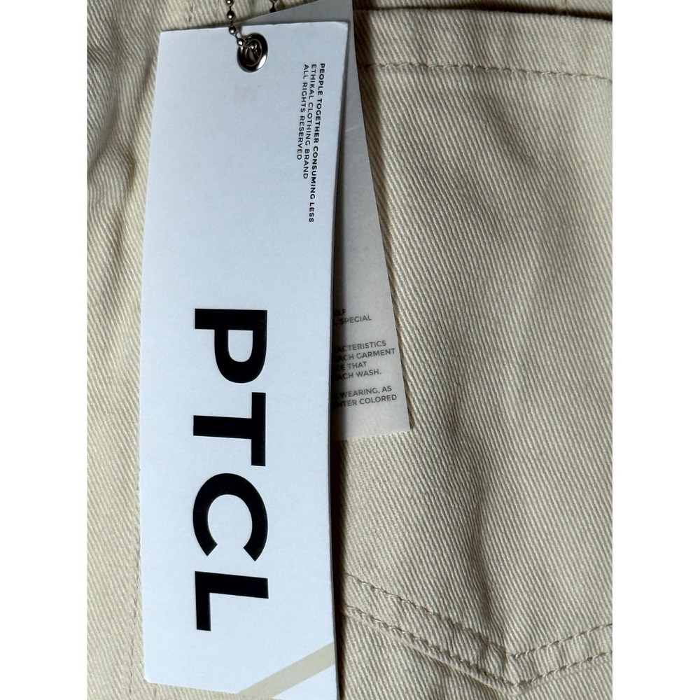 PTCL Cove Low Loose Jeans Womens 29 Beige Denim Cotton High Rise Barrel Leg - Picture 13 of 13